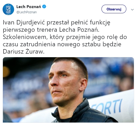 Ivan Djurdjević zwolniony!